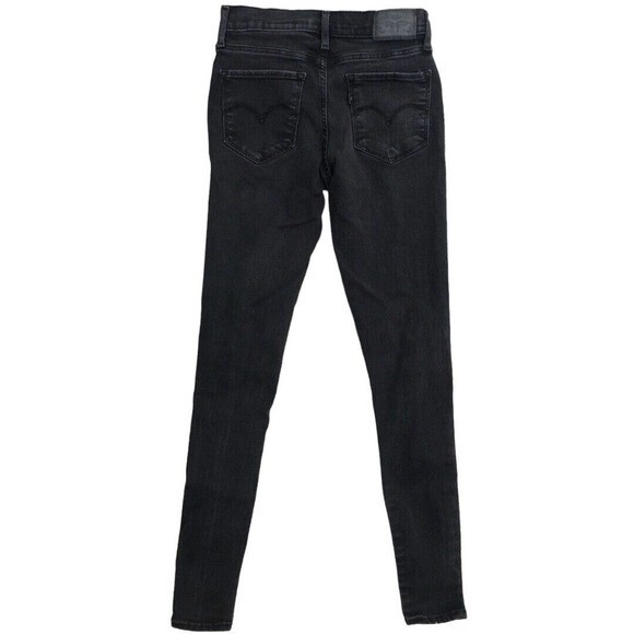 Levi’s Skinny Jeans Black Size 25 High Rise Stretch Denim 28 Inseam Women - Picture 3 of 7